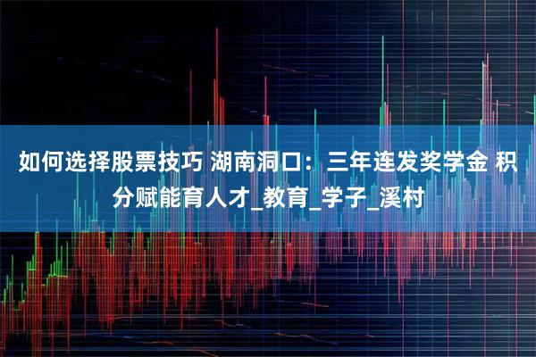 如何选择股票技巧 湖南洞口:三年连发奖学金 积分赋能育人才_教育_学子_溪村